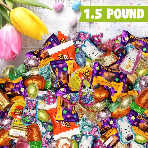 Bulk Chocolate Candy Mix - 1.5 Pound Assorted Individually Wrapped Chocolate Candies Variety Pack For Parties, Gifts & Treats