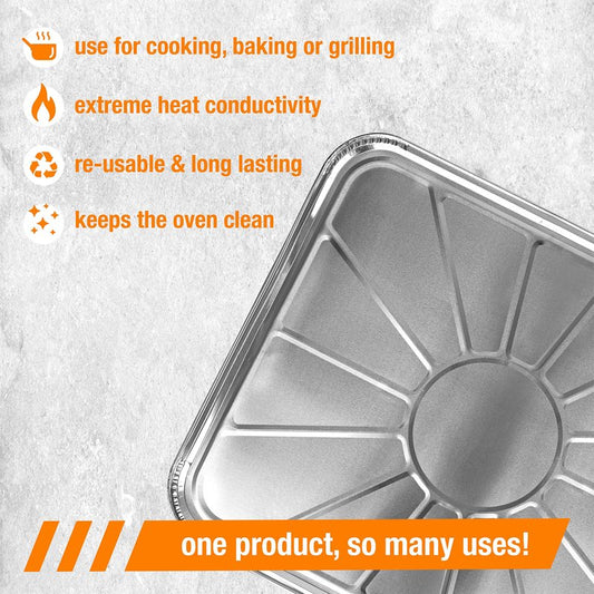 Plasticpro Disposable Foil oven liner Reusable Oven Drip Pan - Tray for Cooking and Baking Pack of 5