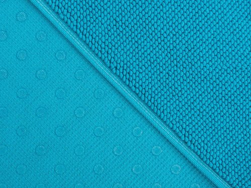 Cotton Paradise 100% Cotton Bath Mat - Soft, Absorbent, Non-Slip | Quick Dry, 17x24 Inch, Aqua Blue