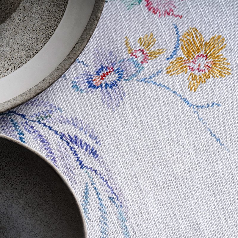 Maison d' Hermine Table Cloth Round Table 100% Cotton 63 Round Inches Tablecloth Reusable Decorative for Dining Kitchen Room Farmhouse Home Gifts for Mothers Day Spring Summer - Paradise Island